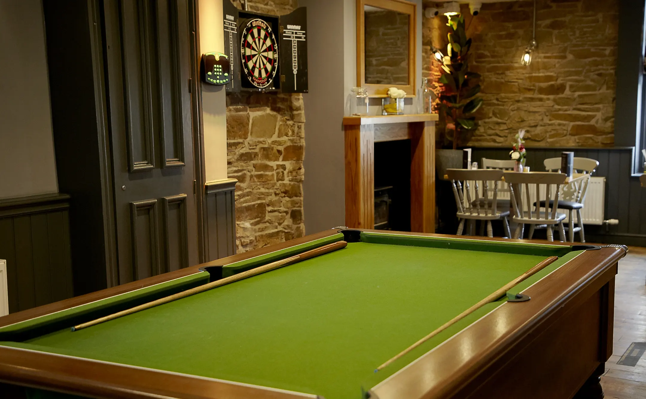 Hapton Inn pool table and darts board