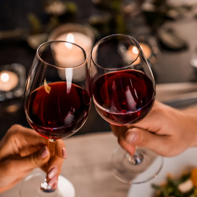 Two glasses of red wine